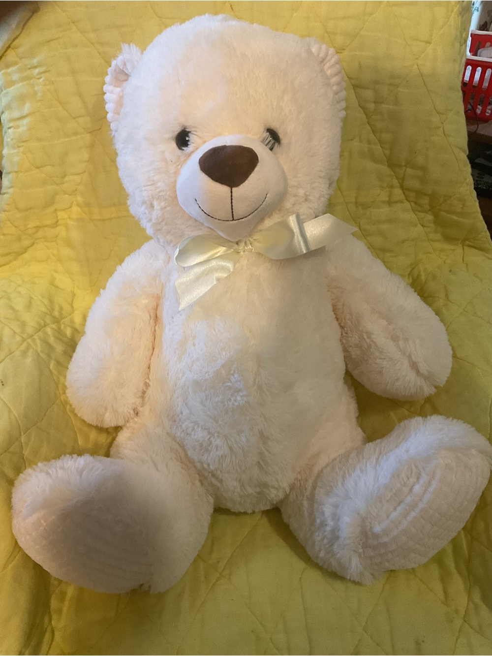 Walmart Jumbo PlushTeddy Bear with Satin Bow - Soft Cuddly Kids Toy 22”
